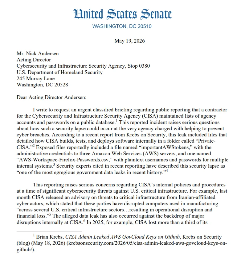 congressional-firestorm-erupts-over-cisa-security-breach-contractor-leaks-critical-govcloud-credentials
